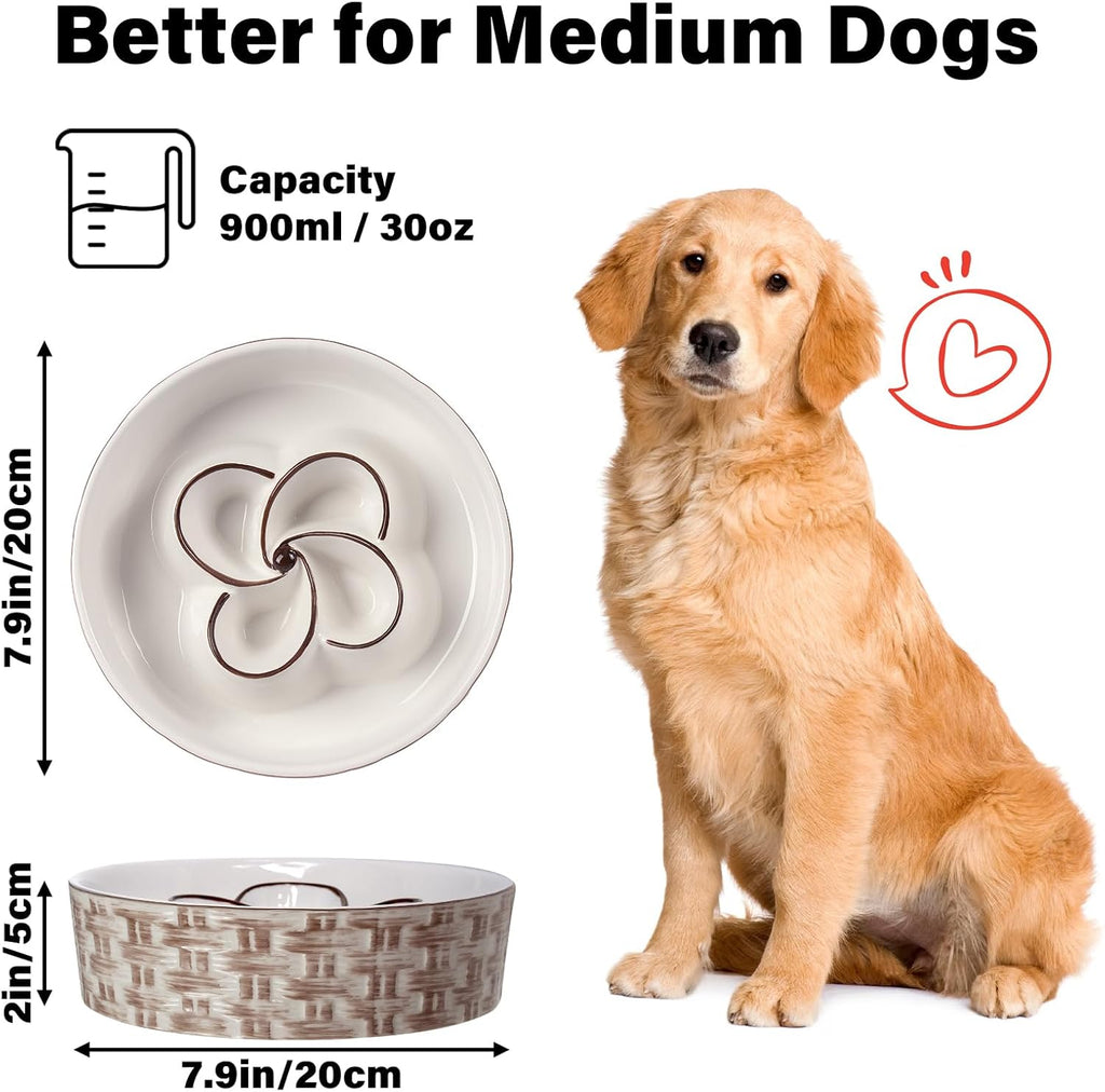 Ceramic Slow Feeder Dog