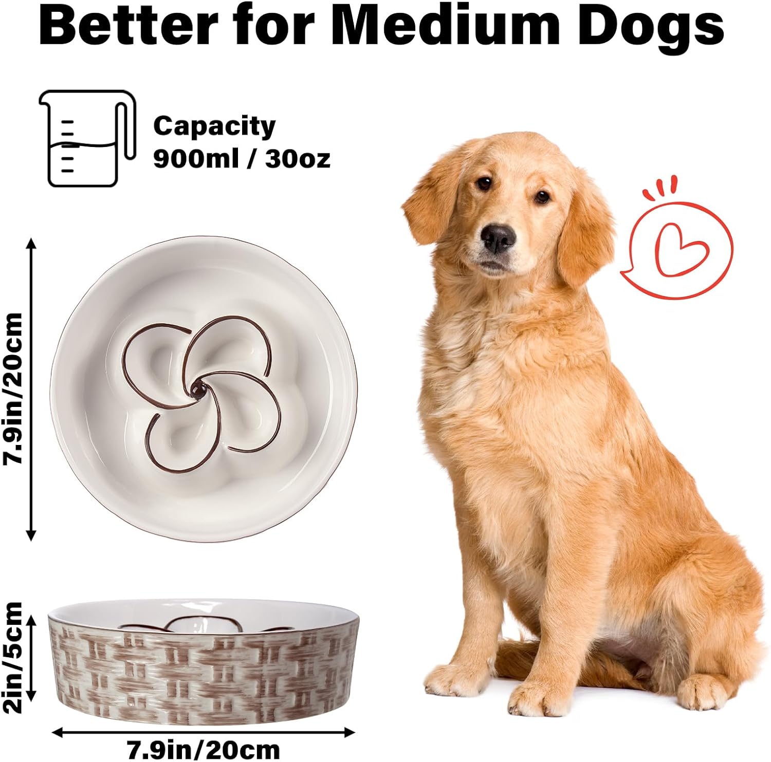 Ceramic Slow Feeder Dog